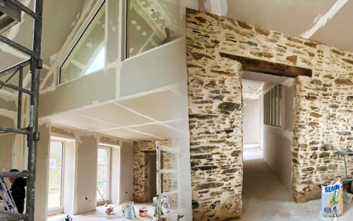 Réhabilitation ancienne habitation avec extension interieur