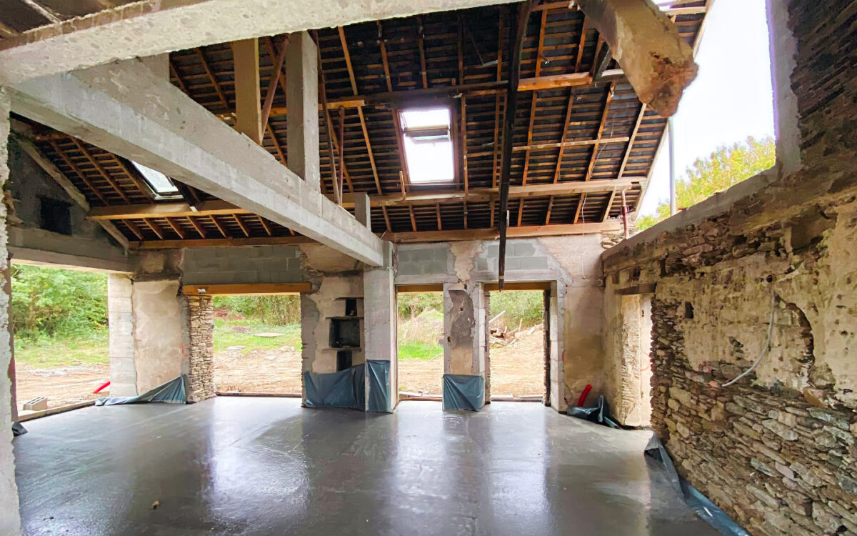 Réhabilitation ancienne habitation avec extension interieur